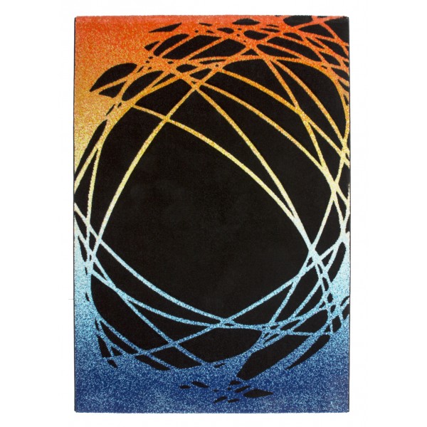 Plyysimatto CALIFORNIA 101 Musta/Oranssi