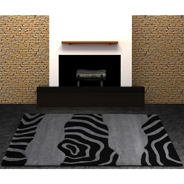 Plyysimatto LUCIA 459 MUSTA/HOPEA