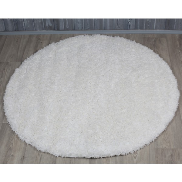 Pyöreä matto SUPER SHAGGY VALKOINEN