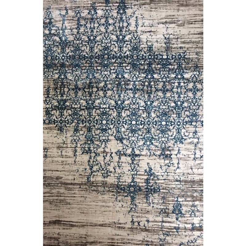  Современный ковер "LEO" 3473 бежевый-голубой