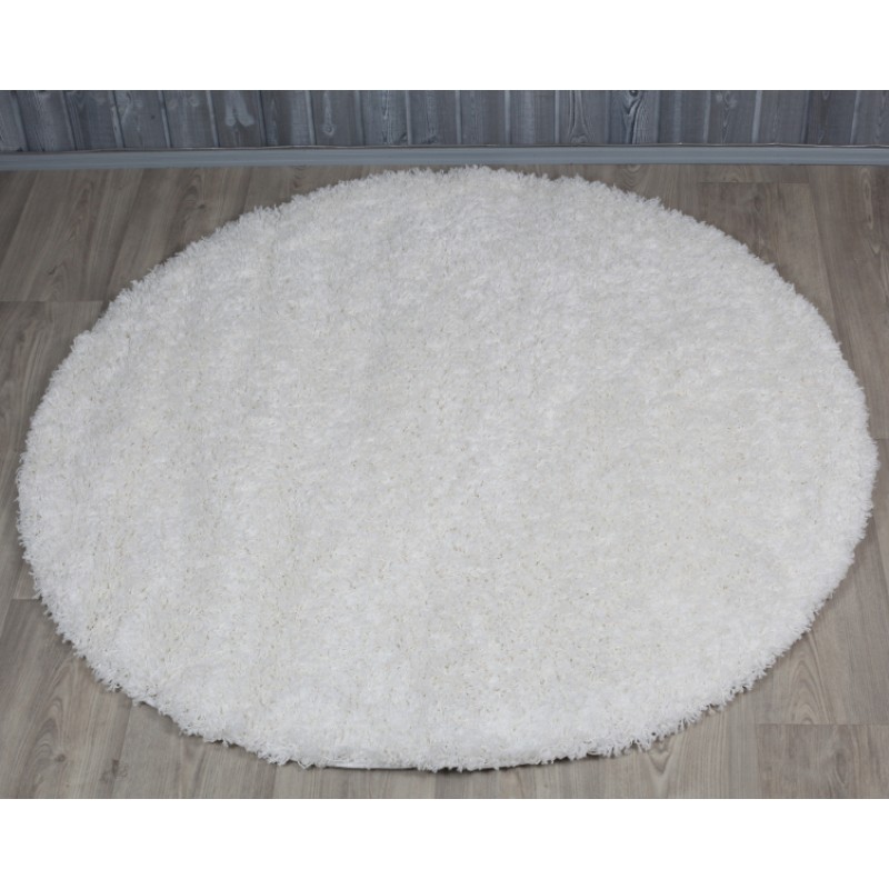 Pyöreä matto SUPER SHAGGY VALKOINEN