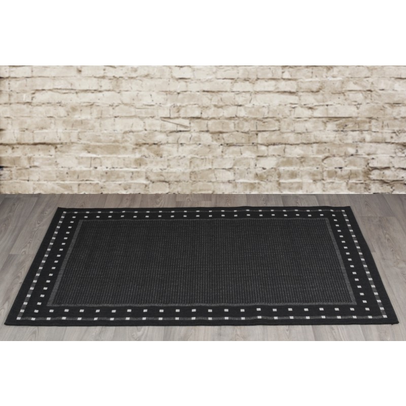 Matto NATURA MUSTA VALKOINEN