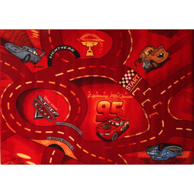 Lasten matto AUTOJEN MAAILMA Punainen