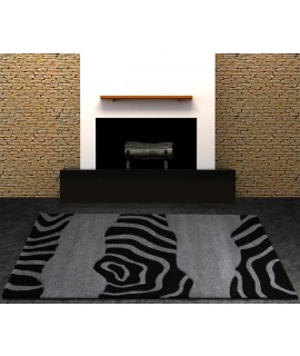 Plyysimatto LUCIA 459 MUSTA/HOPEA