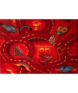 Lasten matto AUTOJEN MAAILMA Punainen